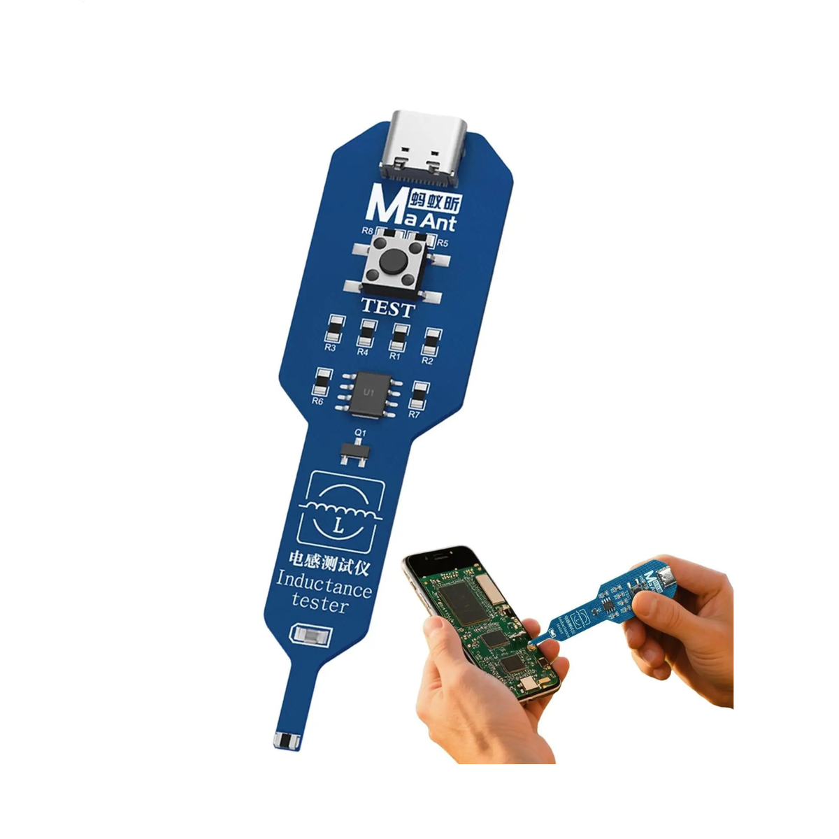 Picture of MaAnt Inductance Tester Motherboard Coil Tester Inductor Detector Repair Tool Electromagnetic Induction Quick Fault Check M093, Black