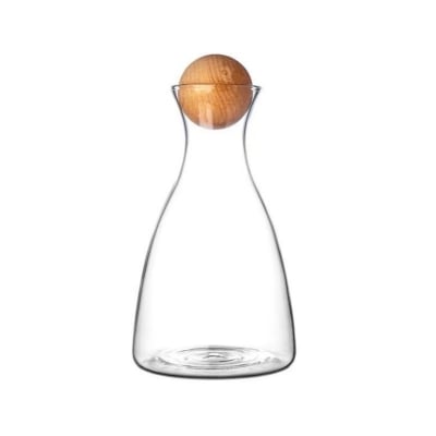 Picture of 1pcs Glass Decanter Carafe with Wooden Stopper Cork, 1700 ML Glass Decanter Jug Jar for  Juice, Water, Clear