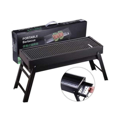 Picture of Fire Sense Black Notebook Charcoal Grill | For Outdoor Barbecues, Camping, Tailgating, Traveling | Charcoal Rack and Folding Grill Included | Foldable-Black