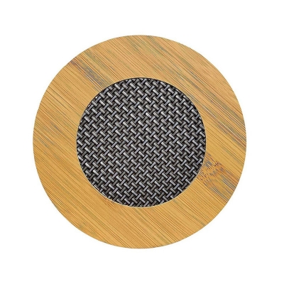 Picture of Bamboo Wooden Round Coaster for Home Pan Pot Holder for Dining Table 1 pcs (M size)-Brown
