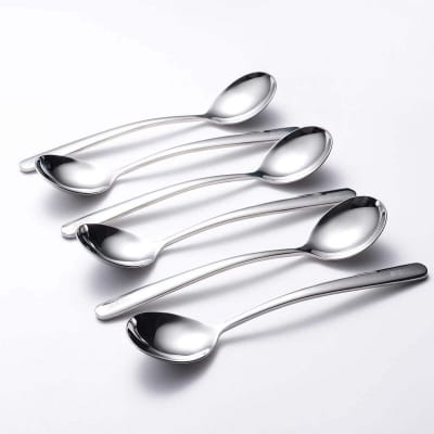 Picture of Stainless Steel Soup Spoon - 5 Inch, A Set of 6 Pieces-Silver