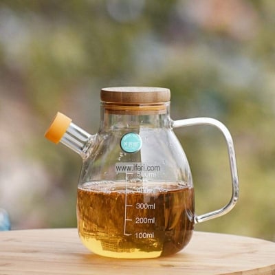 Picture of 500ml High Borosilicate Glass Oiler Leak-Proof Oil Pot Home Kitchen Oil Bottle With Scale Suitable For Oil Liquid Vinegar-1pcs oil jur