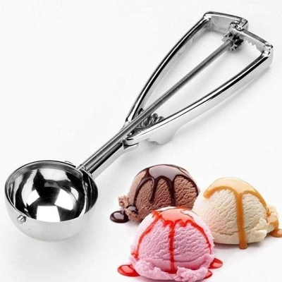 Picture of Stainless Steel Ice Cream Scoop Multi Use Food Spoon (Silver)(Pack of 1)-Silver
