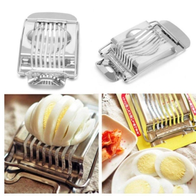 Picture of High Stainless Steel Boiled Egg Slicer Section Cutter Mushroom Kitchen Chopper-Silver