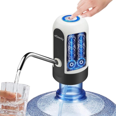 Picture of Wireless USB Charging Cable Electric Rechargeable Drinking Automatic Water Dispenser Pump - (Black & White)-White