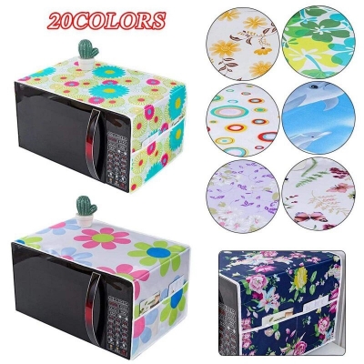 Picture of 1PC Kitchen Accessories Dustproof Microwave Oven Cover Dust Cover Satin Microwave Oven Hood-Multicolor