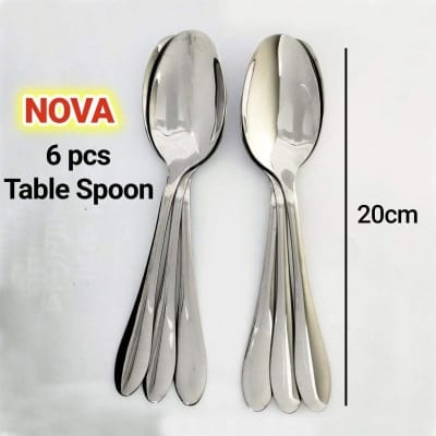 Picture of Nova new Stainless Steel Table spoon, (Set of 6), Silver 20cm-Silver