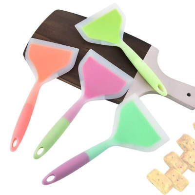 Picture of 1pcs High Environmental Silicone Kitchen Turner Tools Heat Resistant Spatula Shovel Baking Ware mulitcolor-Multicolor