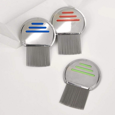 Picture of Stainless Steel Terminator Lice Comb Children Hair Removal Headdress Super Density Teeth Remove Nits Comb Dog Brushes Accessory-Silver