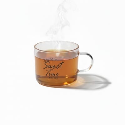 Picture of Premium Sweet Time Borosilicate Glass Mug For Hot Coffee Tea Milk Capacity Heat Resistant Transparent Cup Stylish Design With Comfortable Handle Perfect For Daily Home Office Use For Beverage Lovers.