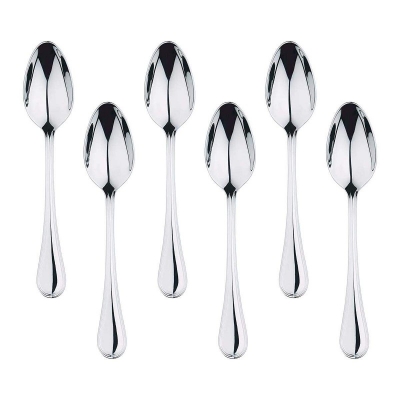 Picture of 6 Pcs Stainless Steel Dessert Spoon Set - Chopsticks-Silver