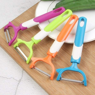Picture of 1 pcs Kitchen Special Peeler Stainless Steel Peeler Plastic Handle Melon And Fruit Planer-Multicolor