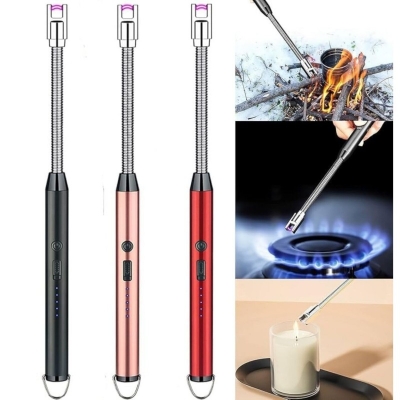 Picture of Electric Lighter for Candles and Stoves, Steel USB Rechargeable, 360° Flexible Plasma, Flameless Liter, Flexible Neck Arc Candle Gas Lighter, Multicolor, Pack of 1