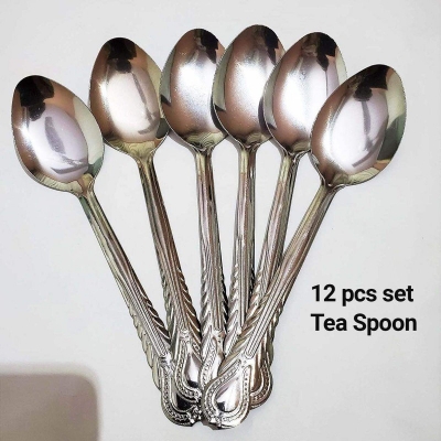 Picture of Light Wait  Stainless Steel Tea spoon, (Set of 12), Silver 15cm-Silver