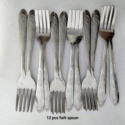 Picture of medium Wait  Stainless Steel Fork spoon, (Set of 12), Silver 15cm-Silver
