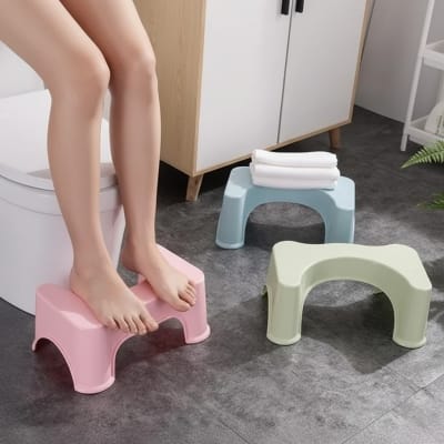 Picture of Ergonomic Plastic Toilet Stool for Better Posture Alleviates Constipation and Bloating with Durable Non-Slip Footrest Design Perfect for Adults Children and Pregnant Women in Modern Bathrooms to Ensure Proper Health Relief.