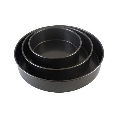 Picture of Non-Stick 3-Piece Round Cake Pan Bakeware Set, Black-Black