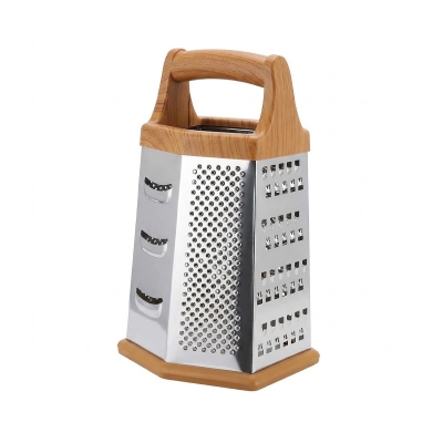 Picture of Dreafly Kitchen Stainless Steel 6-Sided Box Grater Vegetable Cheese Slicer Shredder New-Brown