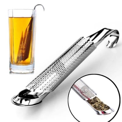 Picture of Tea Infuser Filter Stainless Steel Tea Spoon Infuser Filter Tea Infuser Tube Design Touch Holder Tool-Silver