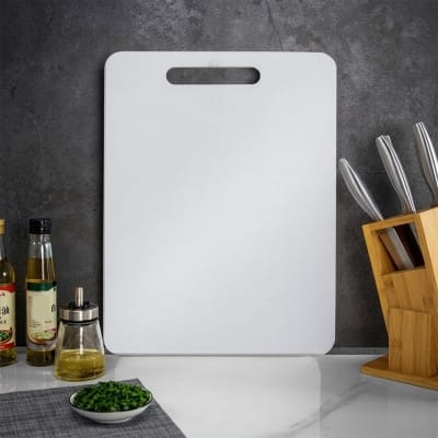 Picture of (41*25*1.5 cm, L ) Long Lasting BPA Free Kitchen Chopping Boards Cutting Board Plastic with Handle for Regular Use (Large)-White