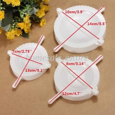 Picture of 3Pcs Dumpling Mold Ravioli Mould Dumpling Maker Pierogi Turnover Empanada Dough Press Mould Maker Kitchen Gadgets-White
