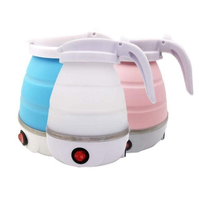 Picture of Portable Travel Folding Electric Water Kettle 600ml Mini Food Grade Silicone Folding Kettle For Home Outdoor Camping Hiking-Multicolor