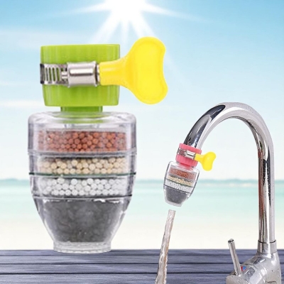 Picture of Carbon Layered Faucet Head Filter â€“ Splash Proof Rotating Nozzle for Water Purification in Kitchen and Bathroom