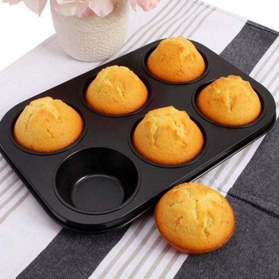 Picture of Cake Mold 6 Holes Small Muffin Cup Pan Bakeware DIY Baking Tools-Black