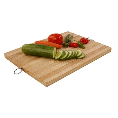 Picture of 1 pcs Bamboo Chopping Board - Bamboo Cutting Board for Kitchen - Vegetables Fruits Serving Tray, Butcher Block, Carving Board - 16 x 12 x 1.7 inches-Brown