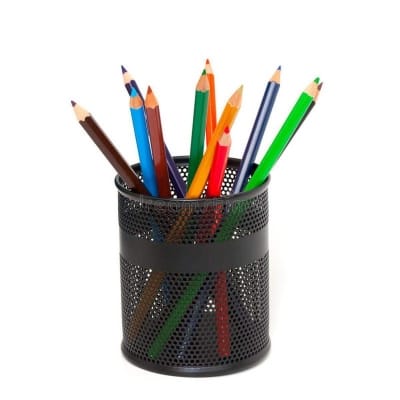Picture of high quality Metal mesh Round black pen holder,Office Supplies Pen Cup,Creative Pencil Holder,Storage Cup pen holder-Black