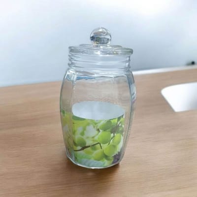 Picture of 1 L glass Wide Mouth Food Storage Mason Flip Top Glass Jar with glass Lid