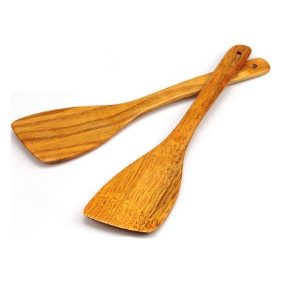 Picture of Wooden Spatula.Long Handle Flat Frying Spatula. Handmade for Kitchen Cookware Frying Spatula-Brown