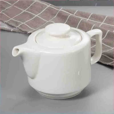 Picture of Porcelain chiramics coffee pot white ceramic teapot for home and restaurants-White