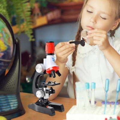 Picture of Children's Microscope Primary School Students Fun To Make Experimental Toys Educational Set Early Education Science Equipment-Black
