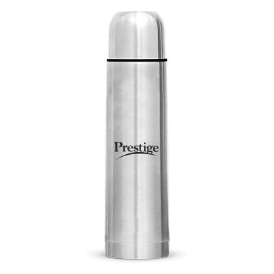 Picture of Stainless Steel Insulated 24 Hours Hot or Cold Bottle Flask with Flip Lid and Cover, 1000ml, Silver-Silver