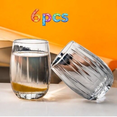 Picture of 380ML Soda Lime Glass Cup Set - Dishwasher Safe, Lightweight, Classic Style, 6 Pcs, Round Clear Glass with 380ml Capacity