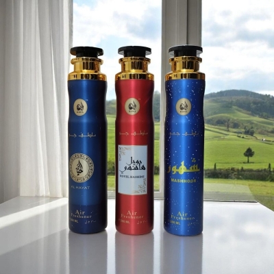Picture of Hadia Arabic Air Freshener 3pcs Combo: AL HAYAT, ROYEL HASHIMI & MASHHOOR | 300ml Each | Fresh Aroma