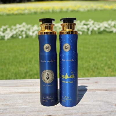 Picture of Hadia AL HAYAT & MASHHOOR Air Freshener 2pcs Combo | 300ml Each | Arabic Scent | Long Lasting Fragrance