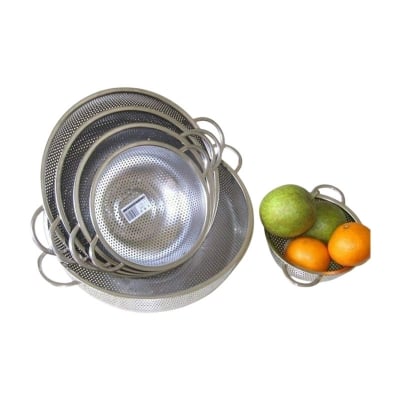 Picture of Stainless Steel Kitchen Sink Fine Mesh & Strong Handle Food Basket 6 Pcs set-Silver