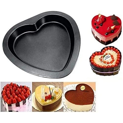 Picture of 1 pcs (S size) Lave Shape Cake Mould tin for Microwave Oven Bakeware,  Black-Black