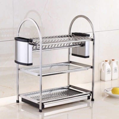 Picture of Kitchen Organizer Stainless Steel Dish Rack-Silver