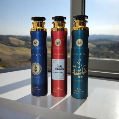 Picture of Hadia 3pcs Arabic Air Freshener Combo: AL HAYAT, ROYEL HASHIMI, KHALIFA | 300ml Each | Home & Office Use