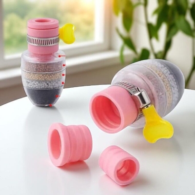 Picture of 6-Layer Faucet Filter Head with Activated Carbon â€“ Splash Proof Rotatable Nozzle for Kitchen Sink & Bathroom â€“ Easy Installation Tap Water Purifier