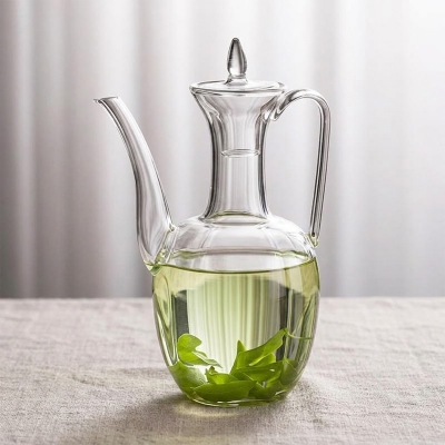 Picture of glass Heating Tea Set Ceramic Long Mouth Green Tea Teapot Imitated Song Handle Pot High Borosilicate Glass Home 550 ml
