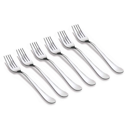 Picture of 6 Piece (15 cm long) Stainless Steel Dinner Fork Set with 6 PC Dinner Fork-Silver