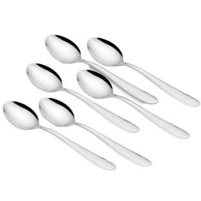Picture of 6 Piece (15 cm long) Stainless Steel Tea Spoon Set, Silver Stainless Steel Cutlery Set (Pack of 6)-Silver