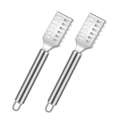 Picture of 2 Pcs Stainless Steel Fish Scale Remover Fish Scaler Scraper Kitchen Tool-Silver