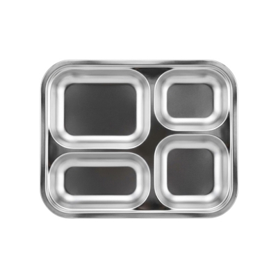 Picture of 1 PCS 1 compartment Stainless Steel Cafeteria Tray-Silver