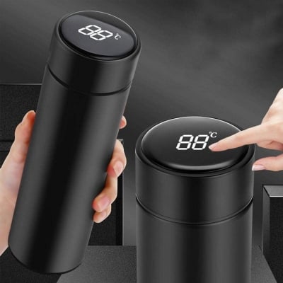 Picture of 500Ml Smart Thermos Water Bottle Led Digital Temperature Display Stainless Steel Coffee Thermal Mugs Intelligent Insulation Cups Black - Coffee Mug-Black