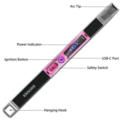 Picture of Electric Lighter for Candles and Stoves, Steel USB Rechargeable, 360° Flexible Plasma, Flameless Liter, Flexible Neck Arc Candle Gas Lighter